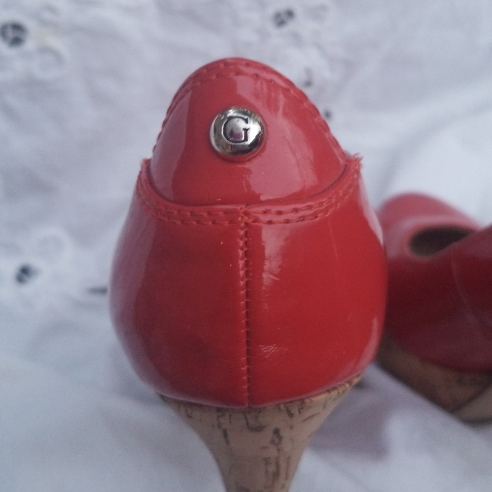 Orange Patent Leather Guess Heels SZ 6 - Picture 5 of 7